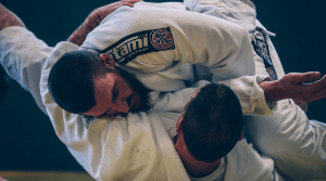 Jiu Jitsu sparring highlighting the ground work of Jiu-Jitsu